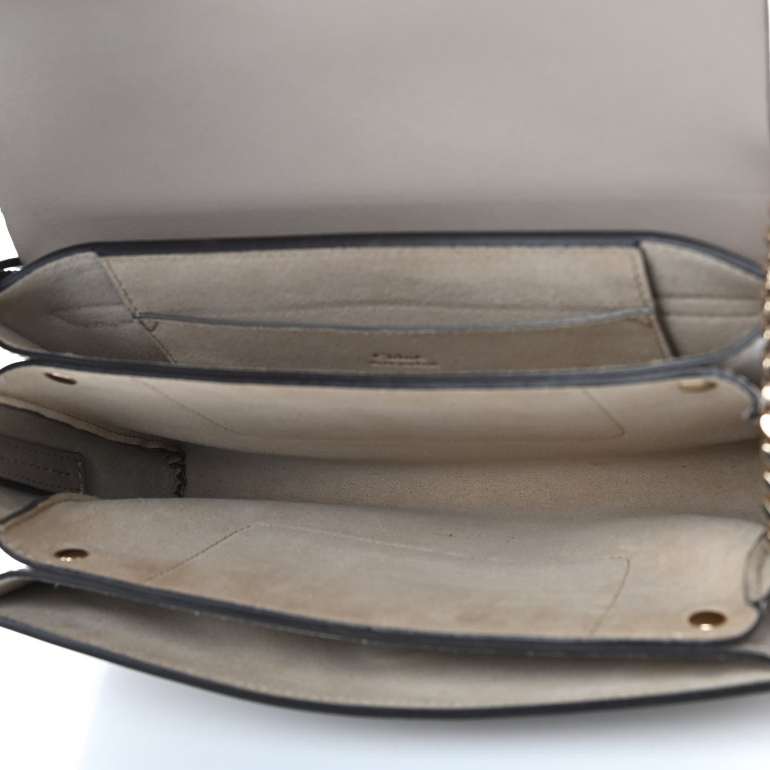 Chloe Suede Calfskin Small Faye Shoulder Bag Motty Grey 5 of 9