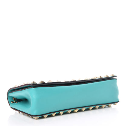 Valentino Garavani Vitello Small Rockstud Chain Flap Crossbody Bag Opaline Green 4 of 13