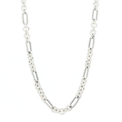 David Yurman Sterling Silver 18K Yellow Gold Link Figaro Link Toggle Necklace 1 of 5