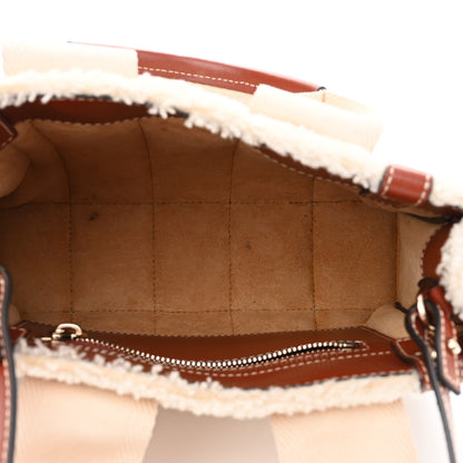 Chloe Shearling Calfskin Small Woody Ribbon Tote With Strap Mild Beige 5 of 15
