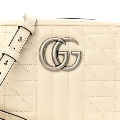 Gucci Calfskin Matelasse Aria Small GG Marmont Chain Shoulder Bag Mystic White 8 of 10