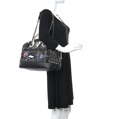Chanel Tweed Trip Bowling Bag Black 2 of 17