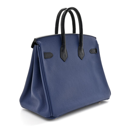 Hermes Taurillon Novillo Matte Alligator Birkin Touch 25 Bleu Saphir Bleu Marine 3 of 13