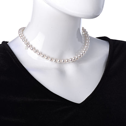 Mikimoto Sterling Silver 18K White Gold Akoya Pearl 7-8mm Strand Necklace Earring Set 3 of 10