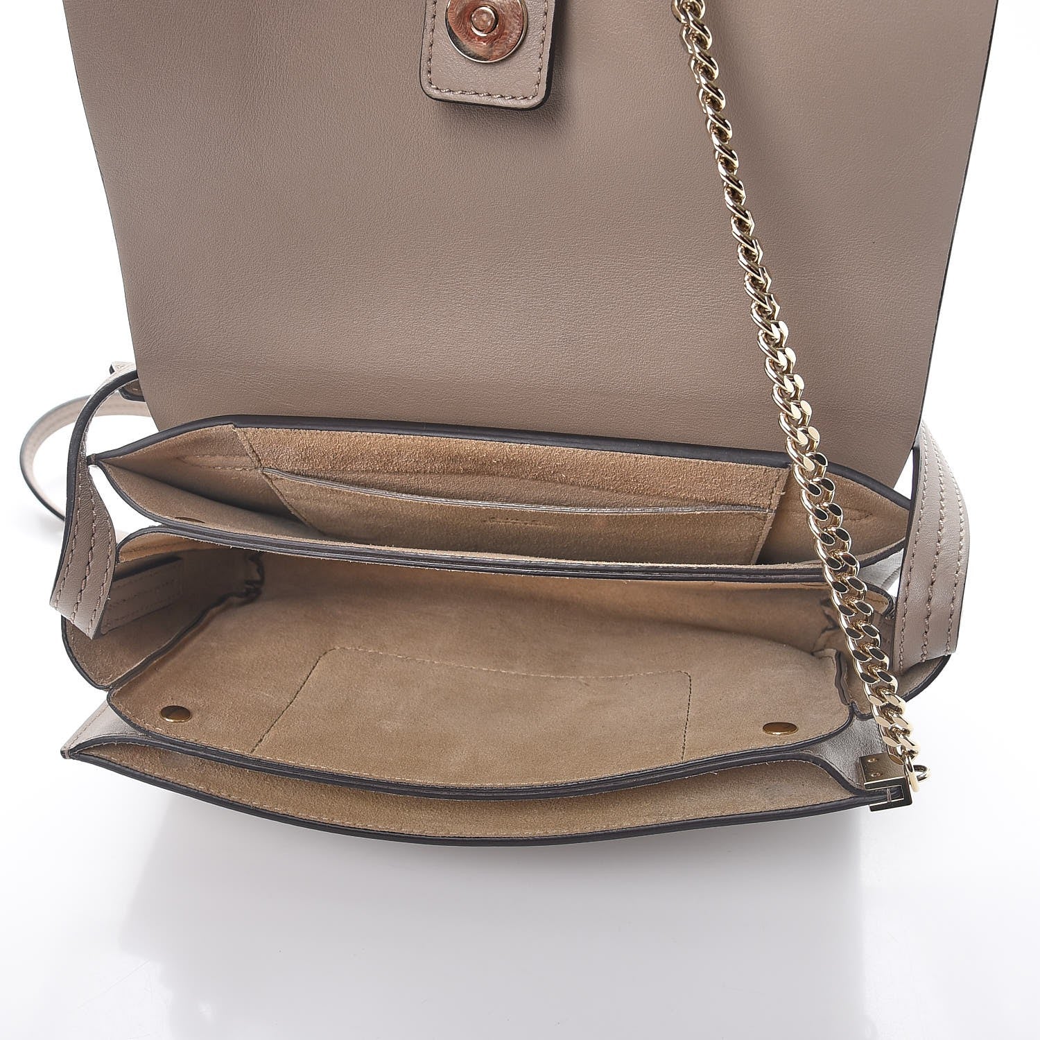 Chloe Suede Calfskin Small Faye Shoulder Bag Motty Grey 5 of 9