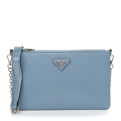 Prada Saffiano Vernice Chain Crossbody Bag Astrale 1 of 8