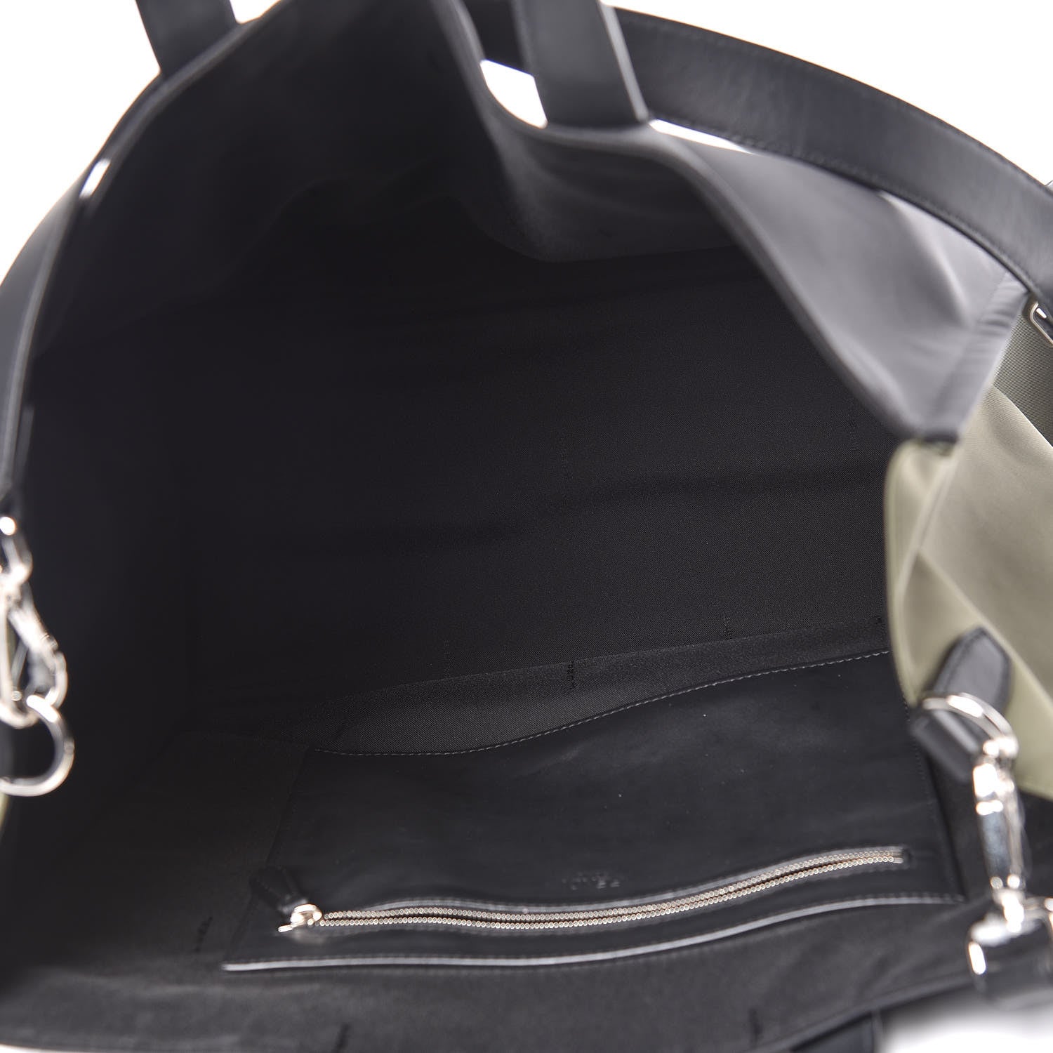 Fendi Nylon Calfskin Vocabulary Shopping Tote Black 7 of 14
