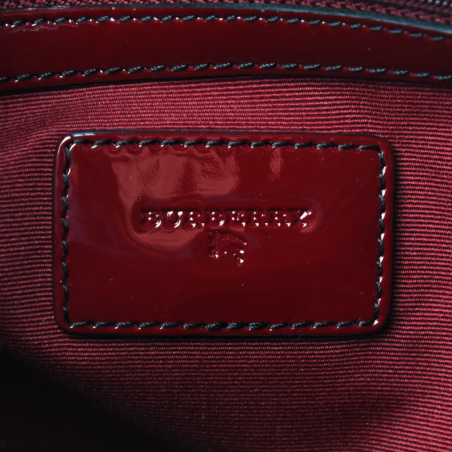 Burberry Patent House Check Shoulder Bag Red 7 of 7
