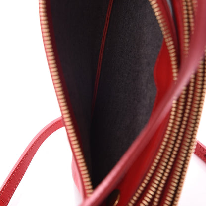 Celine Lambskin Small Trio Crossbody Bag Red 7 of 11