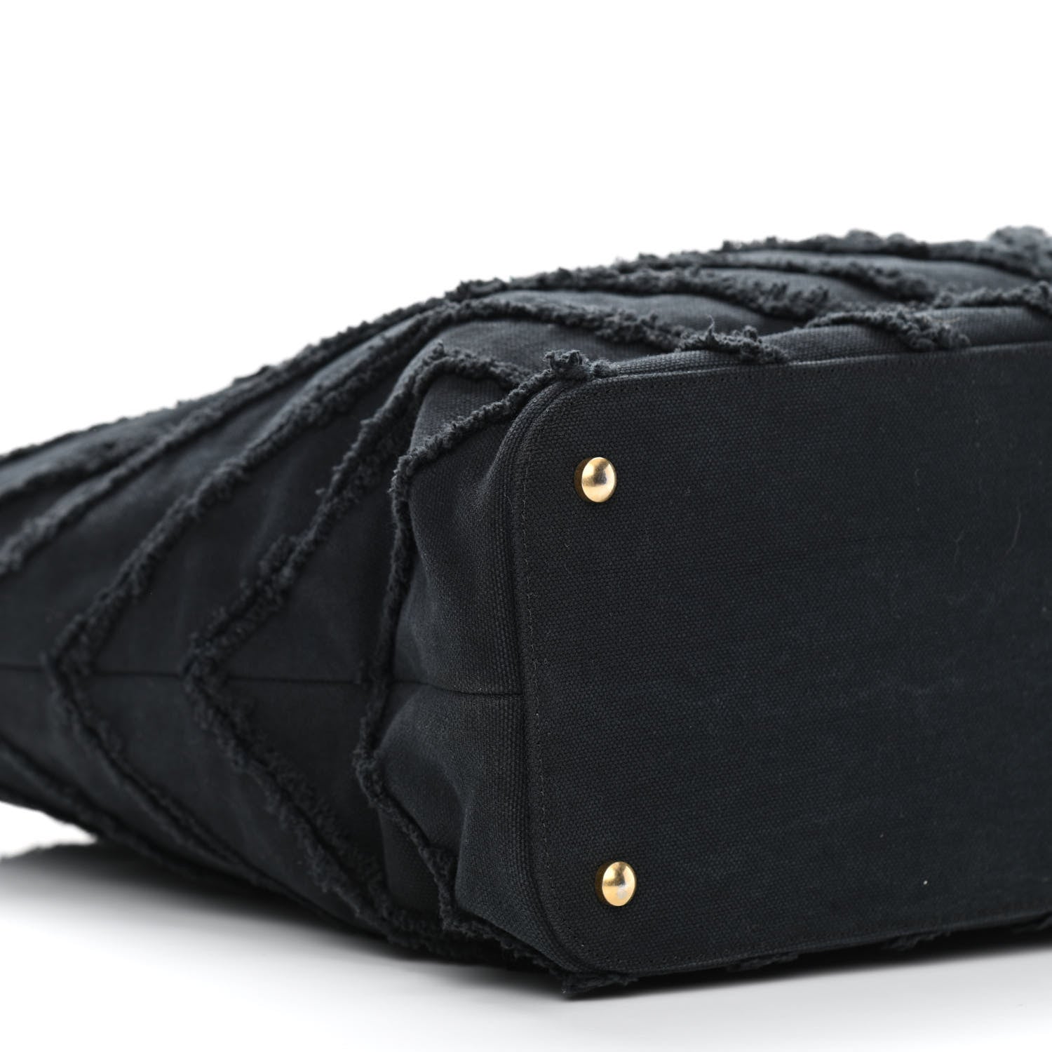 Chanel Canvas Chevron Cuba Patchwork Shopper Tote Black 9 of 10