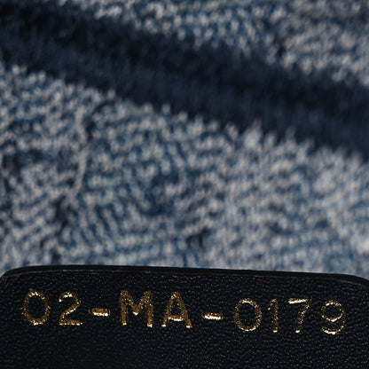 Christian Dior Oblique Embroidered Saddle Bag Denim Blue 7 of 10