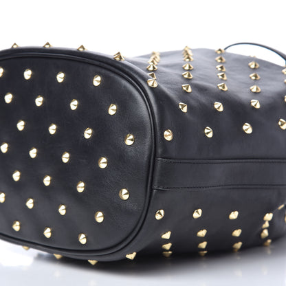 Alexander McQueen Calfskin Studded Padlock Bucket Bag Black 7 of 11