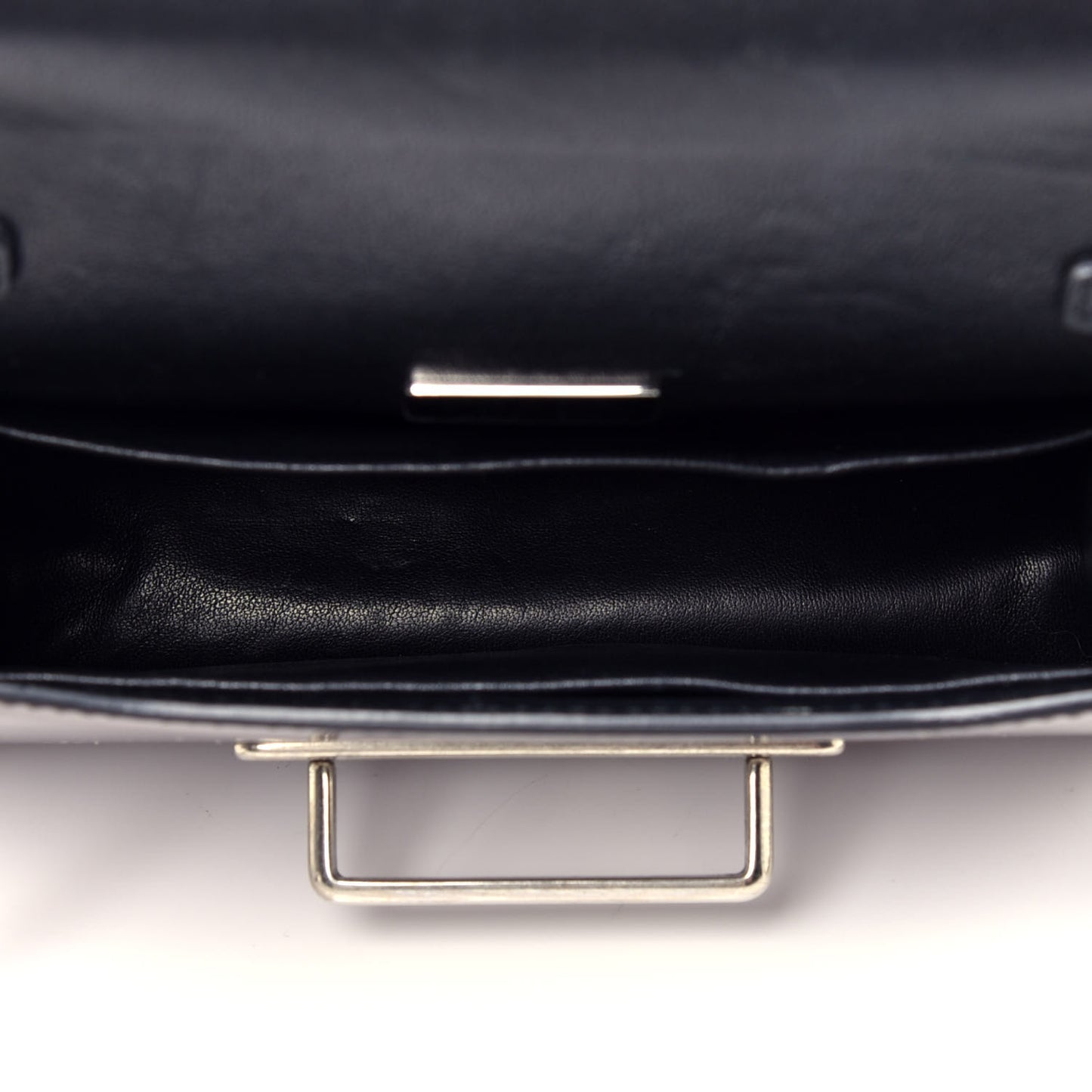 Metallic Vitello Saffiano Cahier Bag Ferro Black