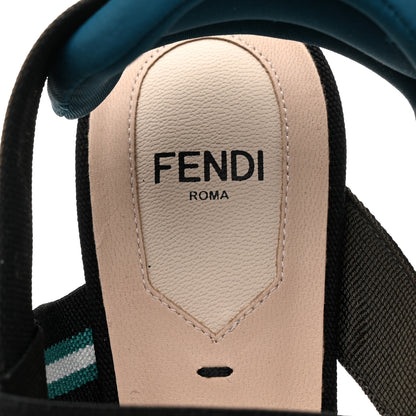 Fendi Technical Mesh Colibri 55mm Slingback Pumps 37.5 Black Verde Military 6 of 9