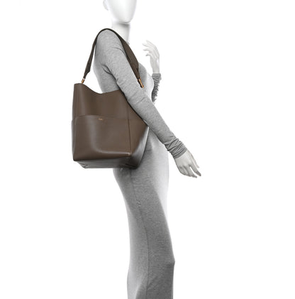 Celine Soft Grained Calfskin Sangle Bucket Bag Taupe 2 of 17