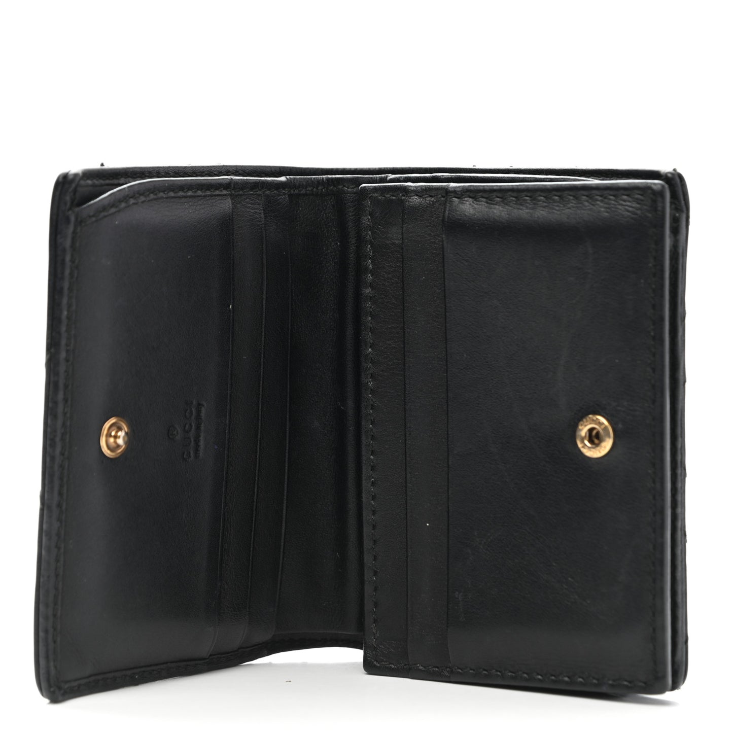 Calfskin Matelasse GG Marmont Card Case Wallet Black