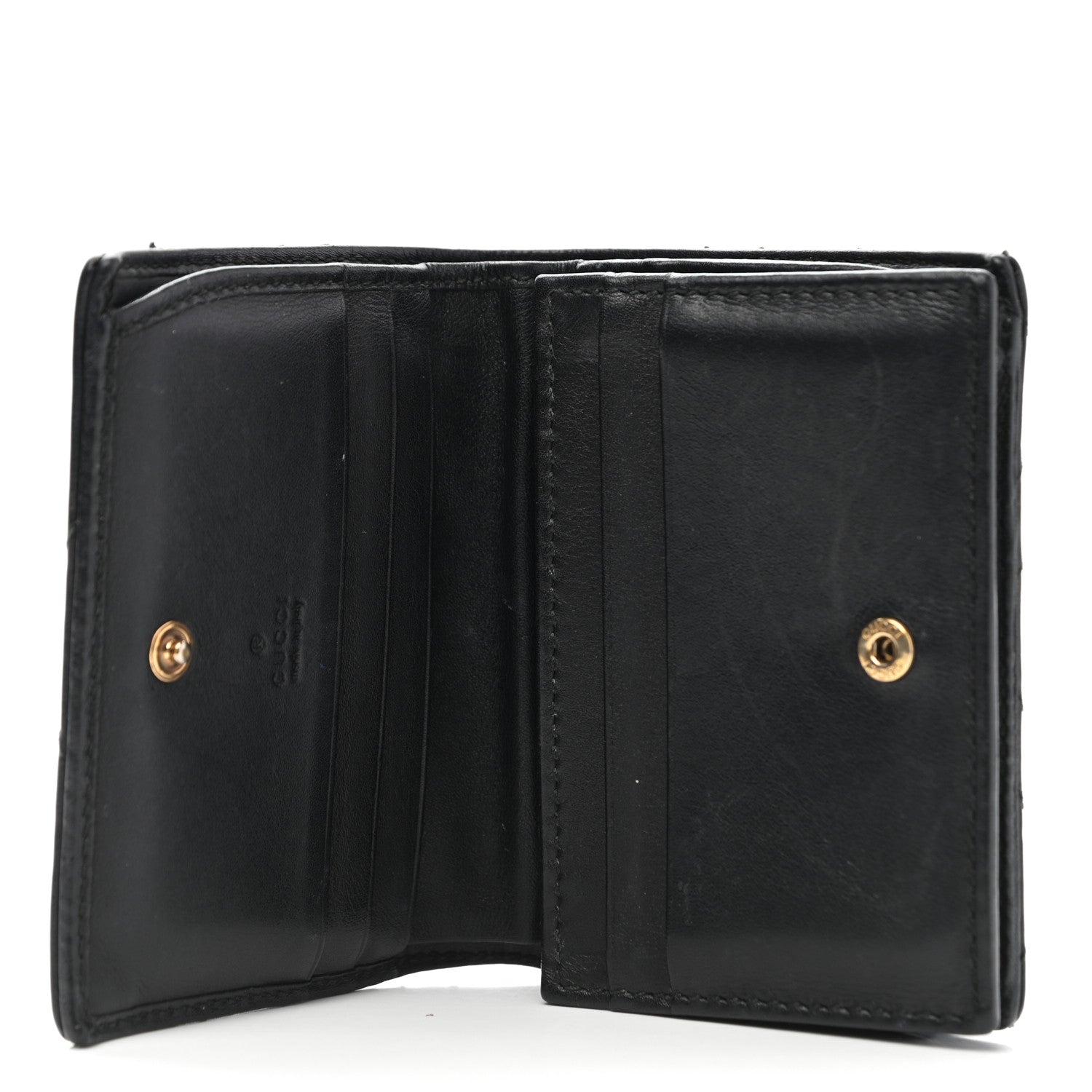 Gucci Calfskin Matelasse GG Marmont Card Case Wallet Black 5 of 11