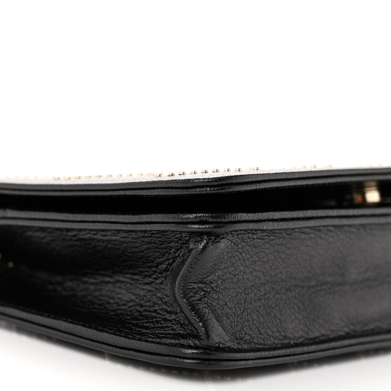 Chanel Lambskin Crystal Quilted Wallet On Chain WOC Black 10 of 11