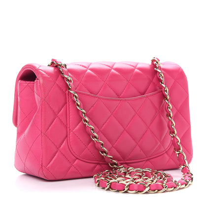 Chanel Lambskin Quilted Mini Rectangular Flap Fuchsia 3 of 11