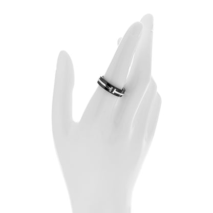Tiffany Sterling Silver Titanium Tiffany T Wide Band Ring 56 7.5 2 of 5