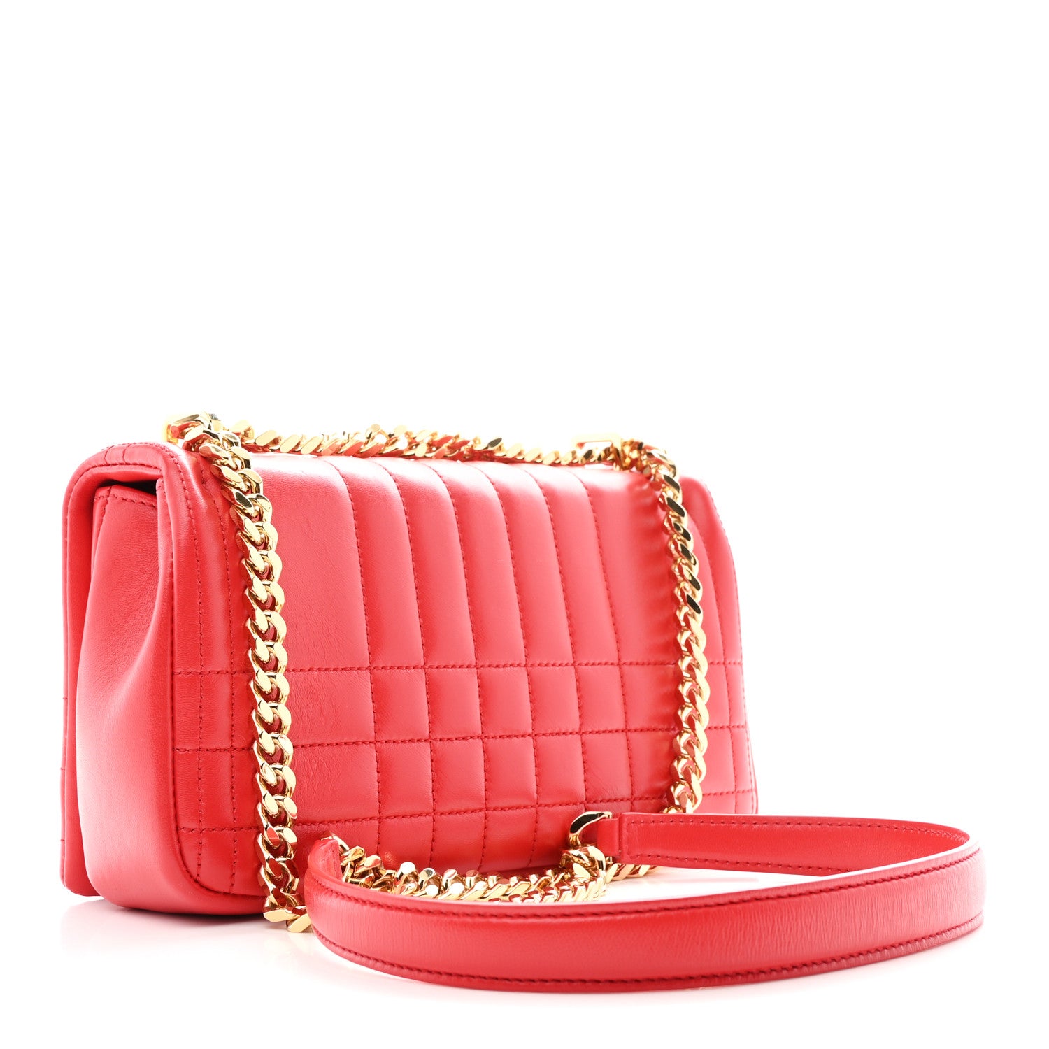 Burberry Lambskin Quilted Small Lola Bag Bright Red 3 of 10