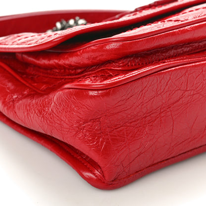 Saint Laurent Crinkled Calfskin Matelasse Monogram Baby Niki Chain Satchel Rouge Eros 10 of 11