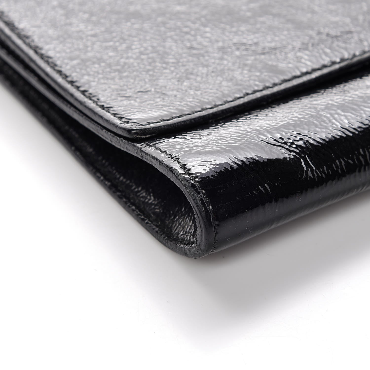 Saint Laurent Textured Patent Monogram Large Belle De Jour Clutch Black 9 of 11