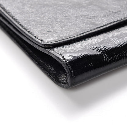 Saint Laurent Textured Patent Monogram Large Belle De Jour Clutch Black 9 of 11