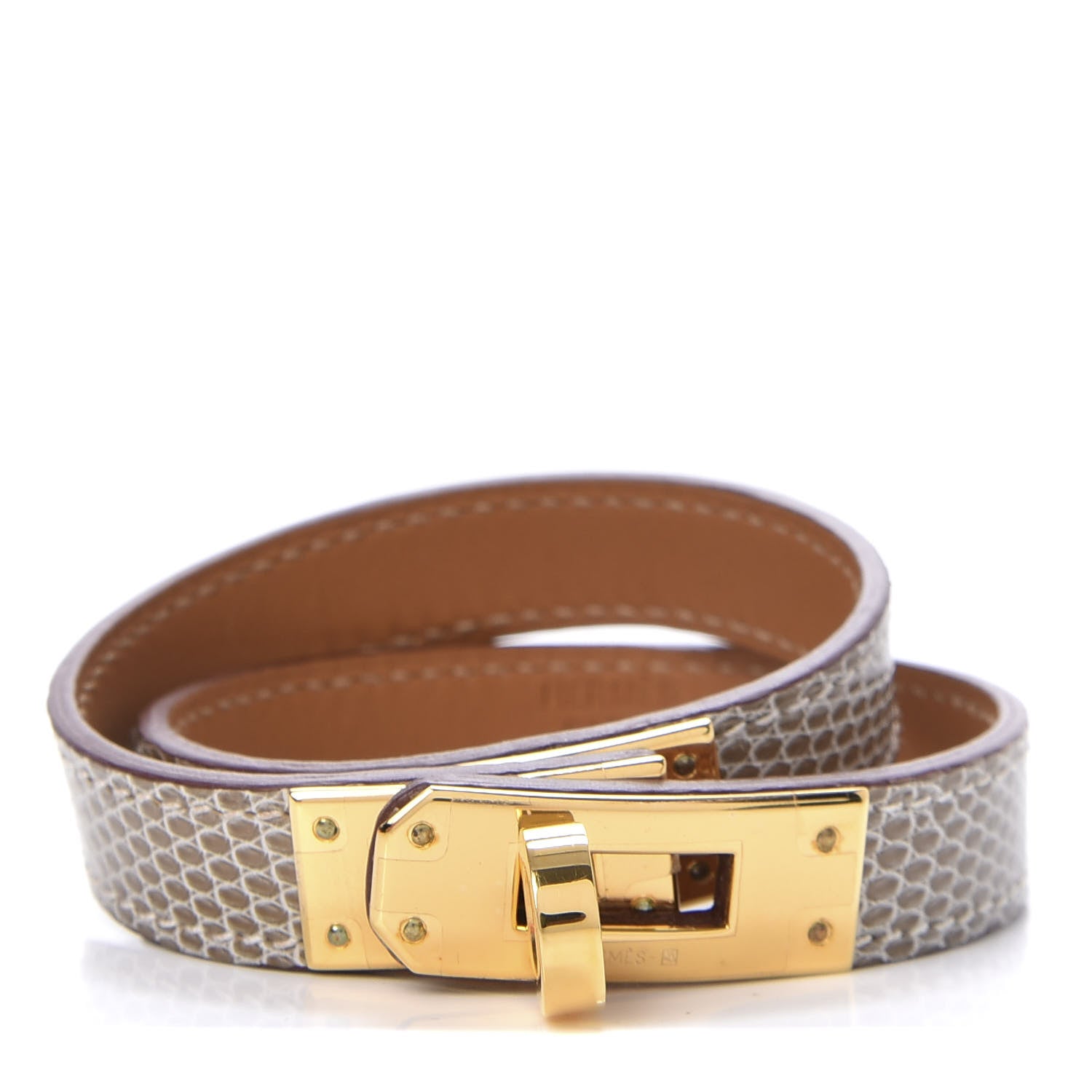 Hermes Lizard Kelly Double Tour Bracelet S Ombre 2 of 6
