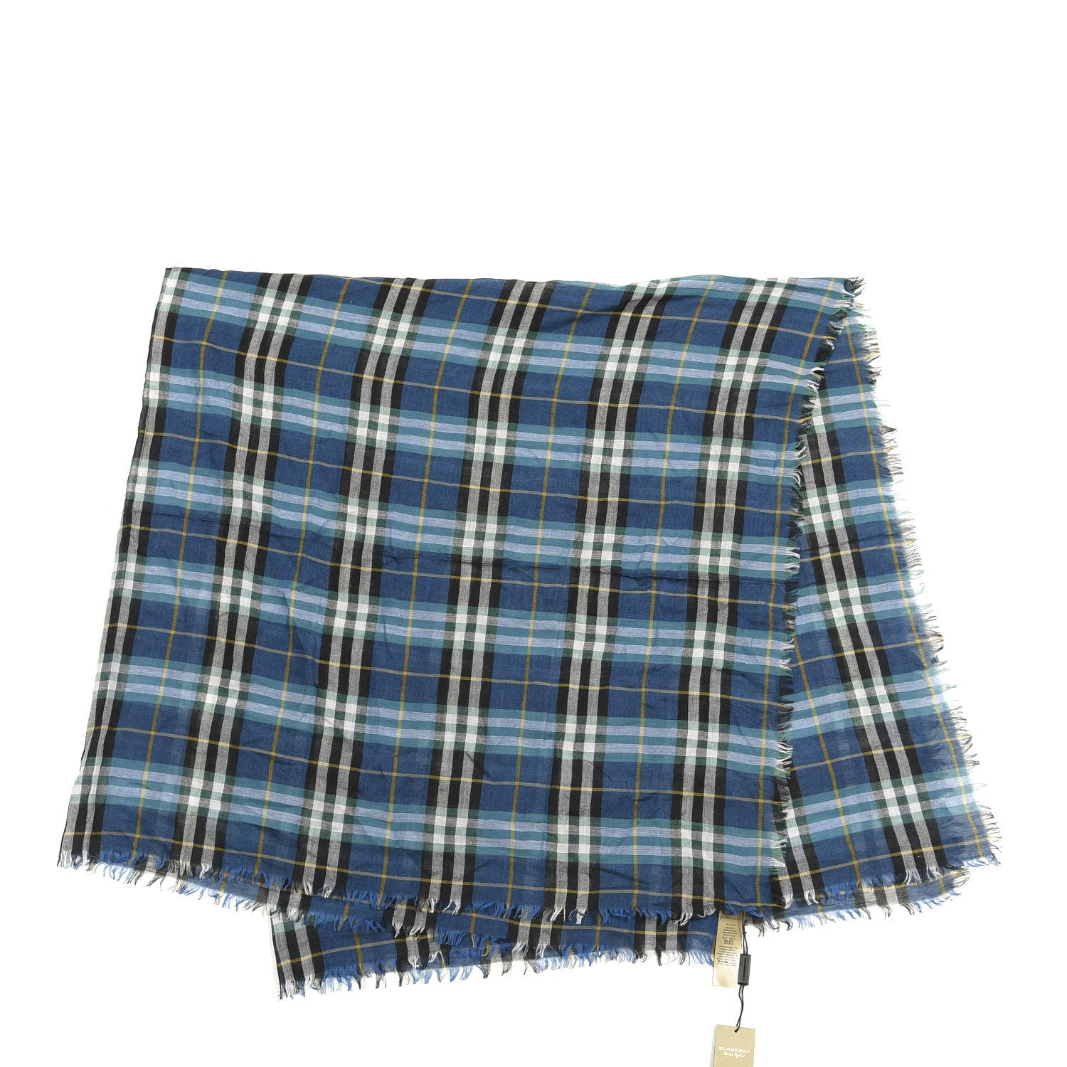 Burberry Modal Wool Vintage Check Square Scarf Blue 1 of 3