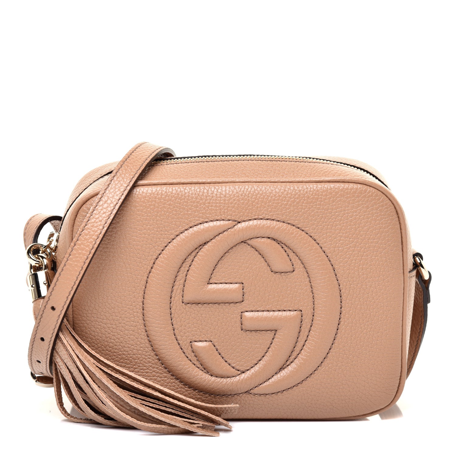 Gucci Pebbled Calfskin Small Soho Disco Bag Rose Beige 1 of 11
