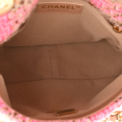 Chanel Wool Tweed Quilted Small Elegant Chain Flap Pink Brown 5 of 10