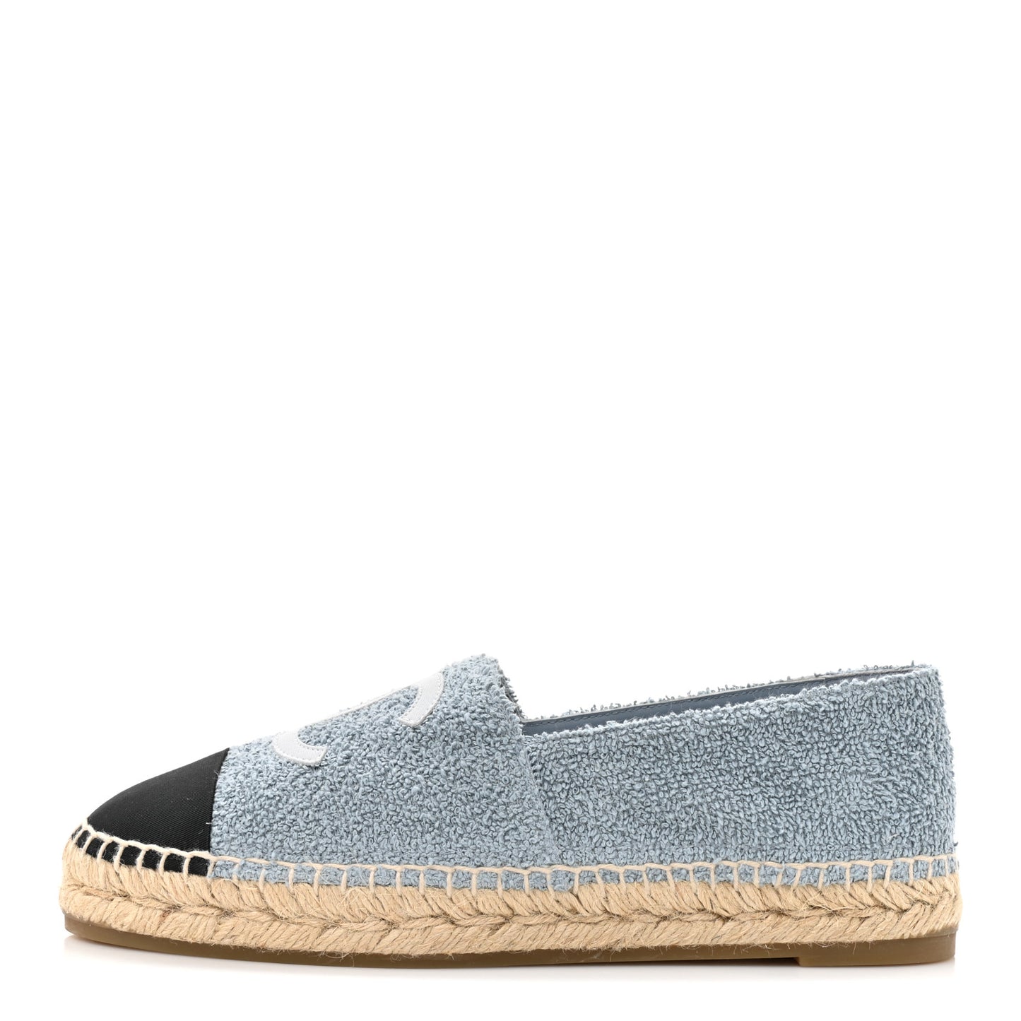 Fabric Grosgrain CC Espadrille 41 Blue Light Gray Black