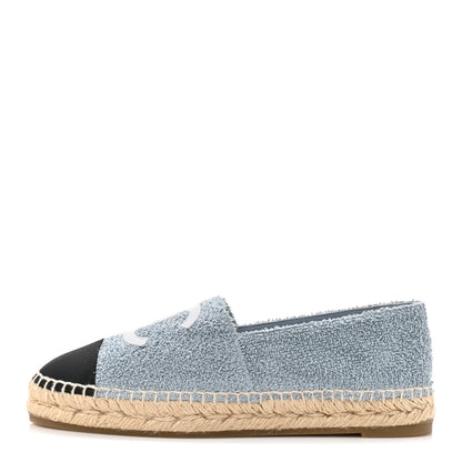 Chanel Fabric Grosgrain CC Espadrille 41 Blue Light Gray Black 1 of 11