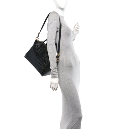 Givenchy Calfskin Crocodile Embossed Small Antigona Black 2 of 10