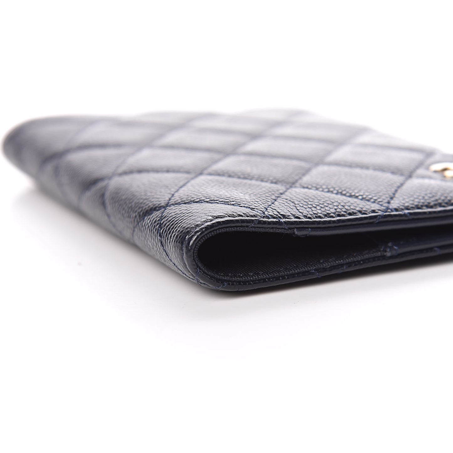 Caviar Quilted Passport Holder Navy