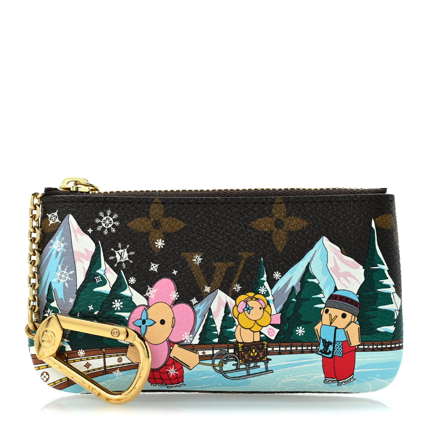Monogram 2023 Christmas Animation Alpine Key Pouch Pink