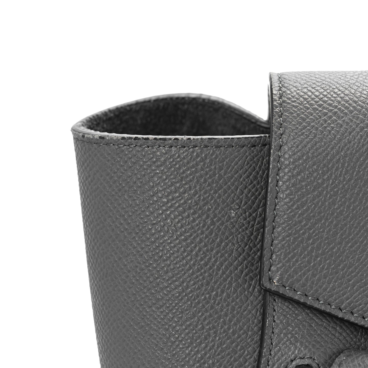 Grained Calfskin Micro Belt Bag Grey