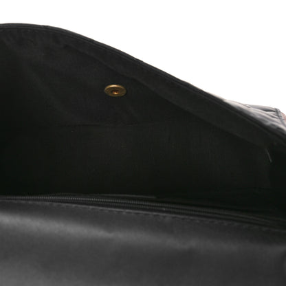 Chanel Calfskin Quilted Strap Into Flap Bag Black Brown 5 of 12