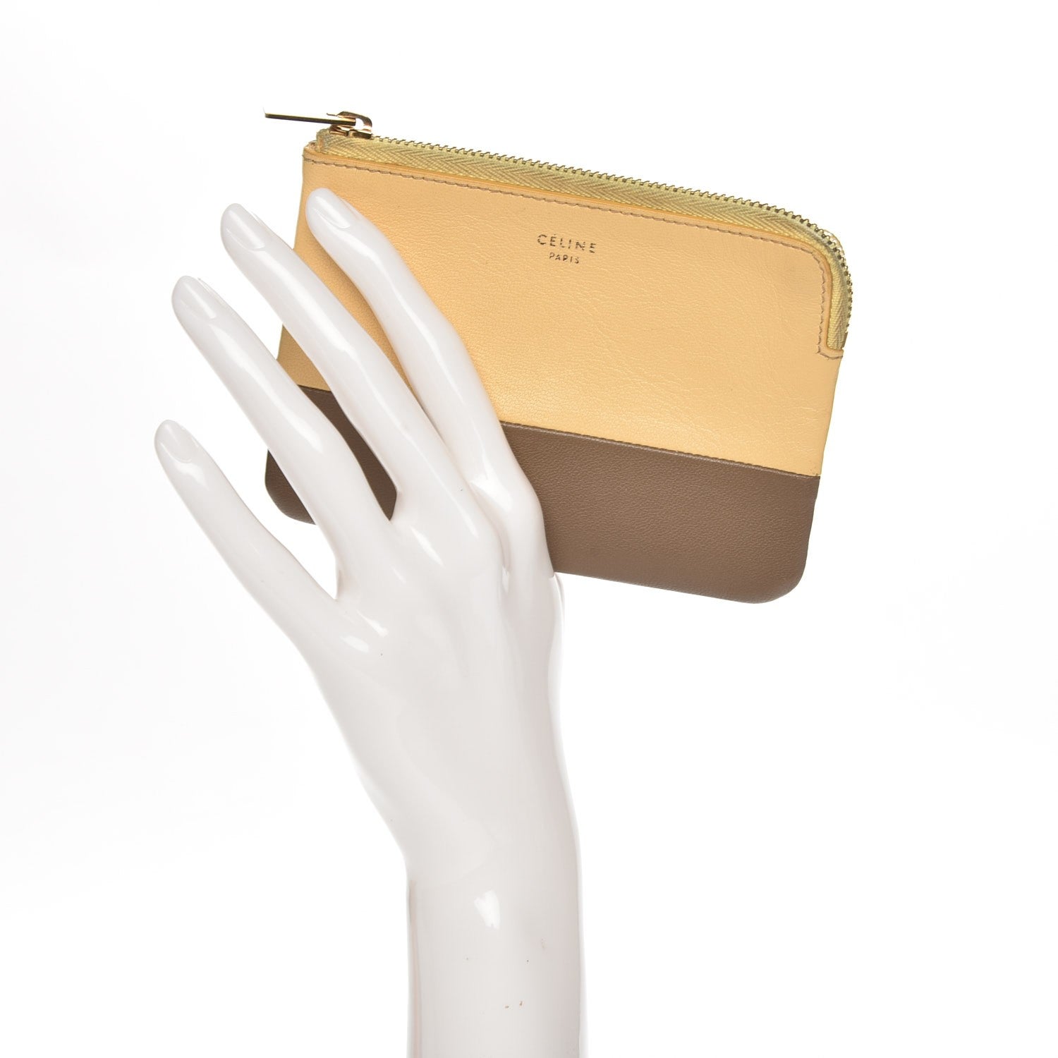 Celine Lambskin Bi-Color Solo Coin Card Case Butter 2 of 10