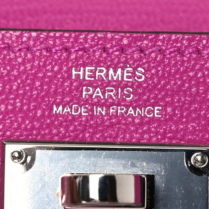 Hermes Chevre Mysore Kelly Pocket Compact Wallet Rose Pourpre 6 of 11