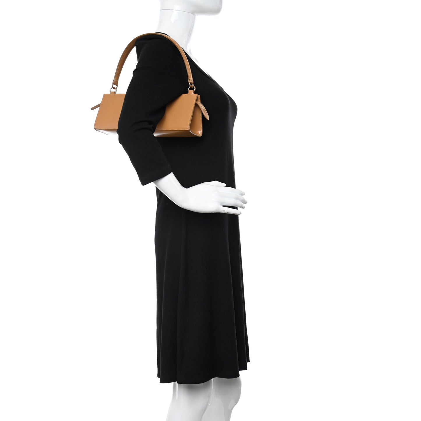 Calfskin Pencil Shoulder Bag Caramel