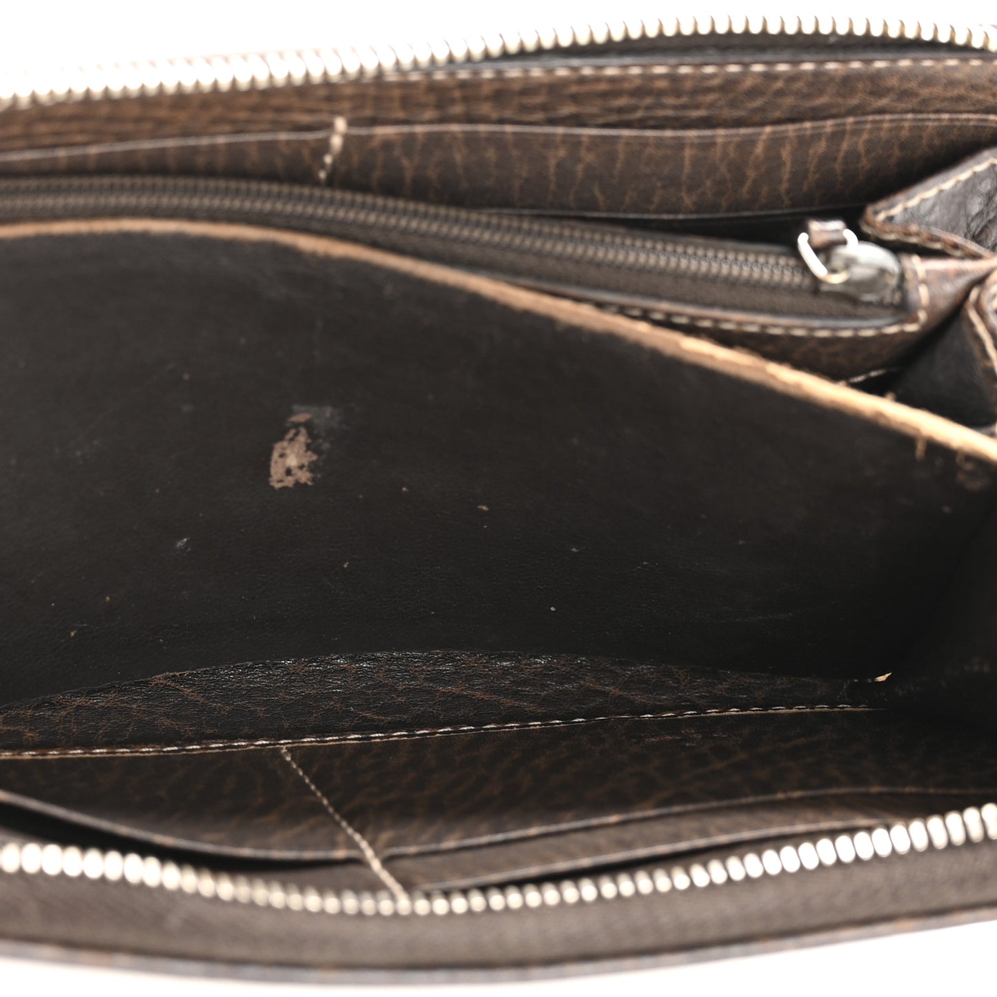 Monogram Calfskin Bamboo Tassel Zip Around Wallet Beige Ebony Chocolate