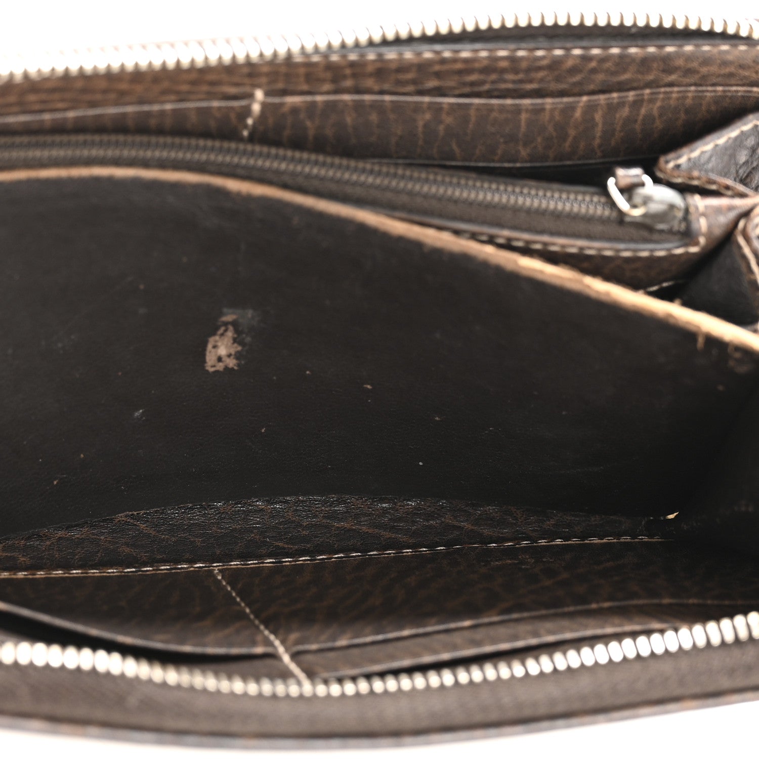 Gucci Monogram Calfskin Bamboo Tassel Zip Around Wallet Beige Ebony Chocolate 5 of 10