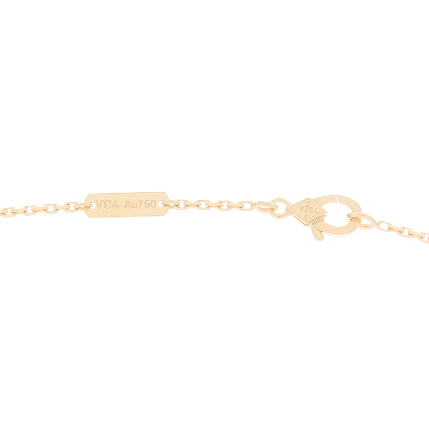 18K Yellow Gold Malachite Vintage Alhambra Pendant Necklace