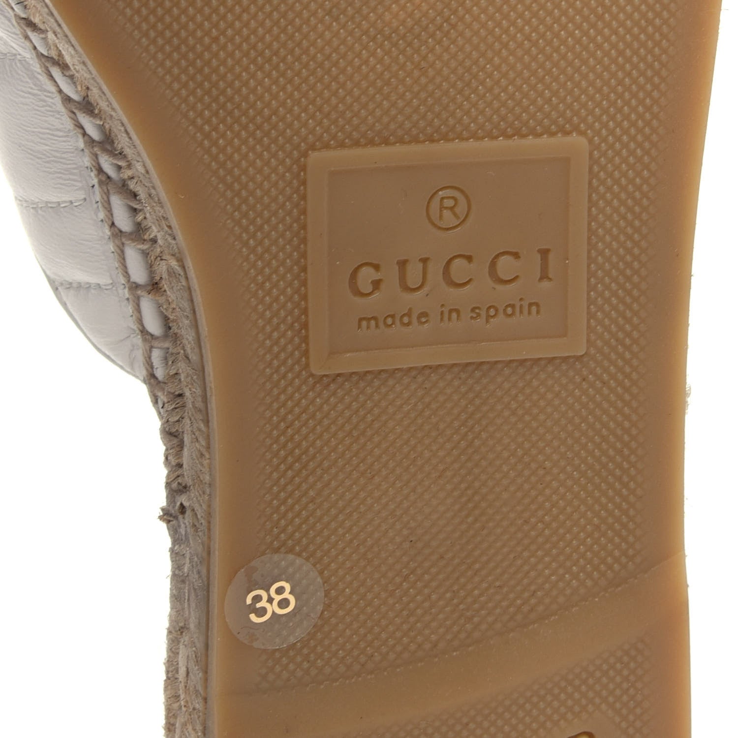 Gucci Nappa Matelasse GG Marmont Espadrille Slippers 38 Great White 7 of 10