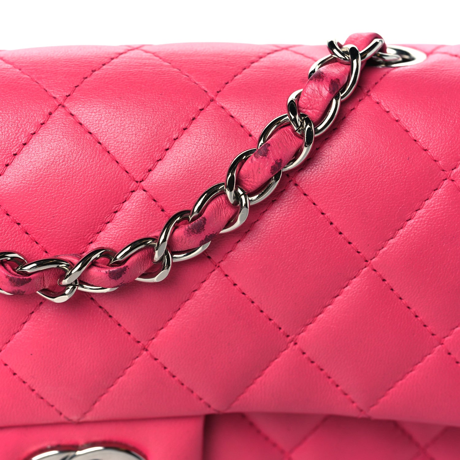 Chanel Lambskin Quilted Mini Rectangular Flap Pink 11 of 11