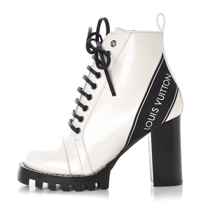 Louis Vuitton Patent Calfskin Star Trail Ankle Boots 36 White 1 of 10