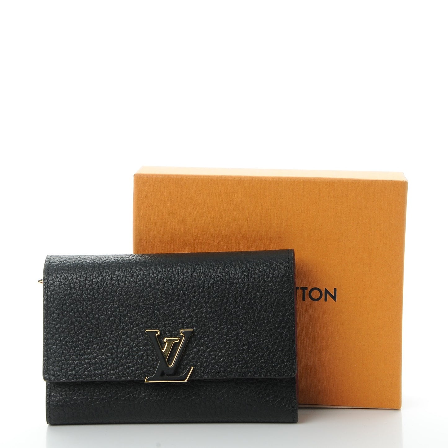 Taurillon Capucines Compact Wallet Black
