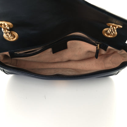 Gucci Calfskin Matelasse Small GG Marmont Shoulder Bag Black 5 of 11